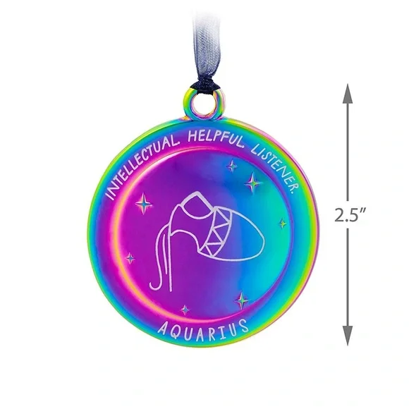 Hallmark Aquarius Zodiac Ornament Decoration - Rainbow Hues - Picture 5 of 9
